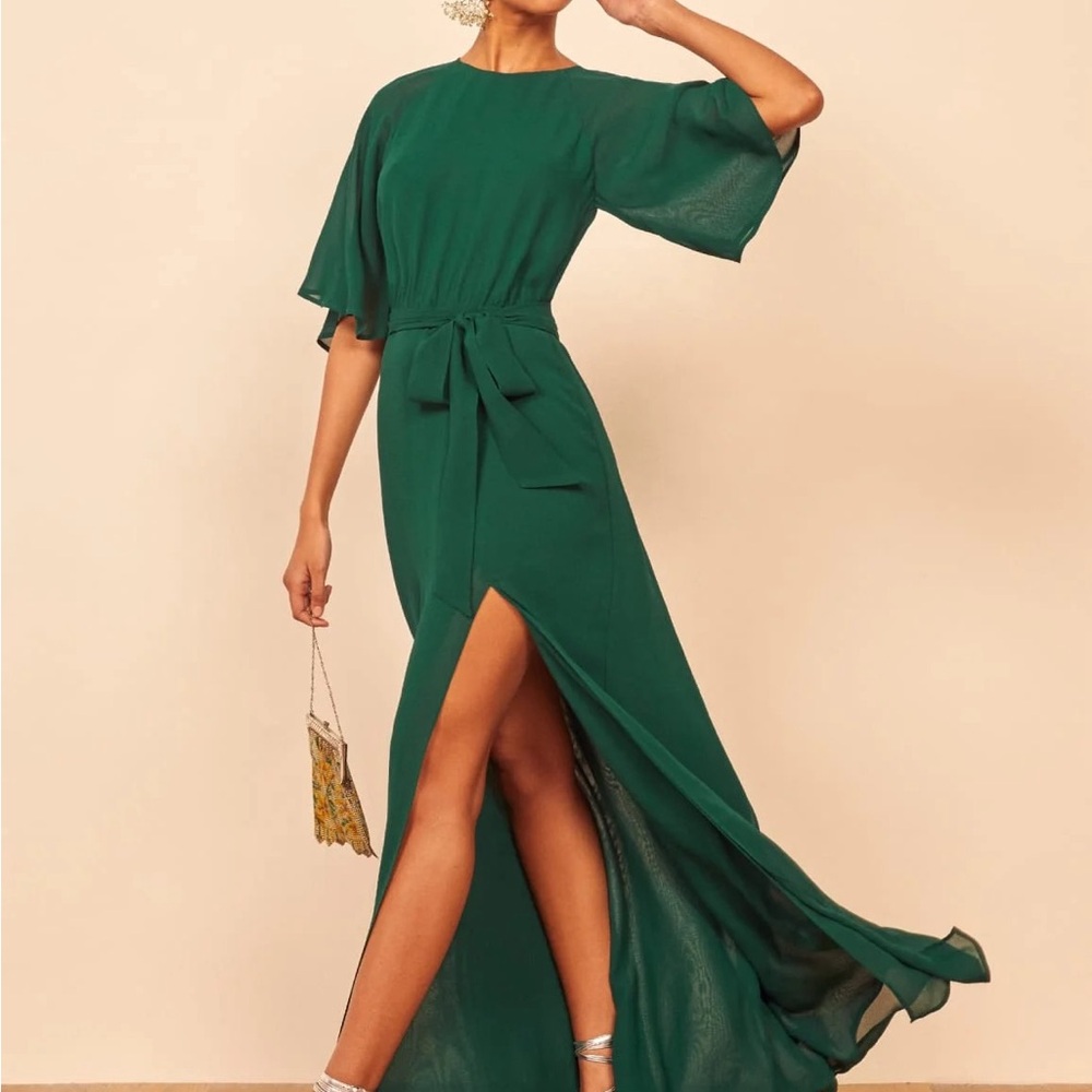 Reformation Emerald Pansy Dress
